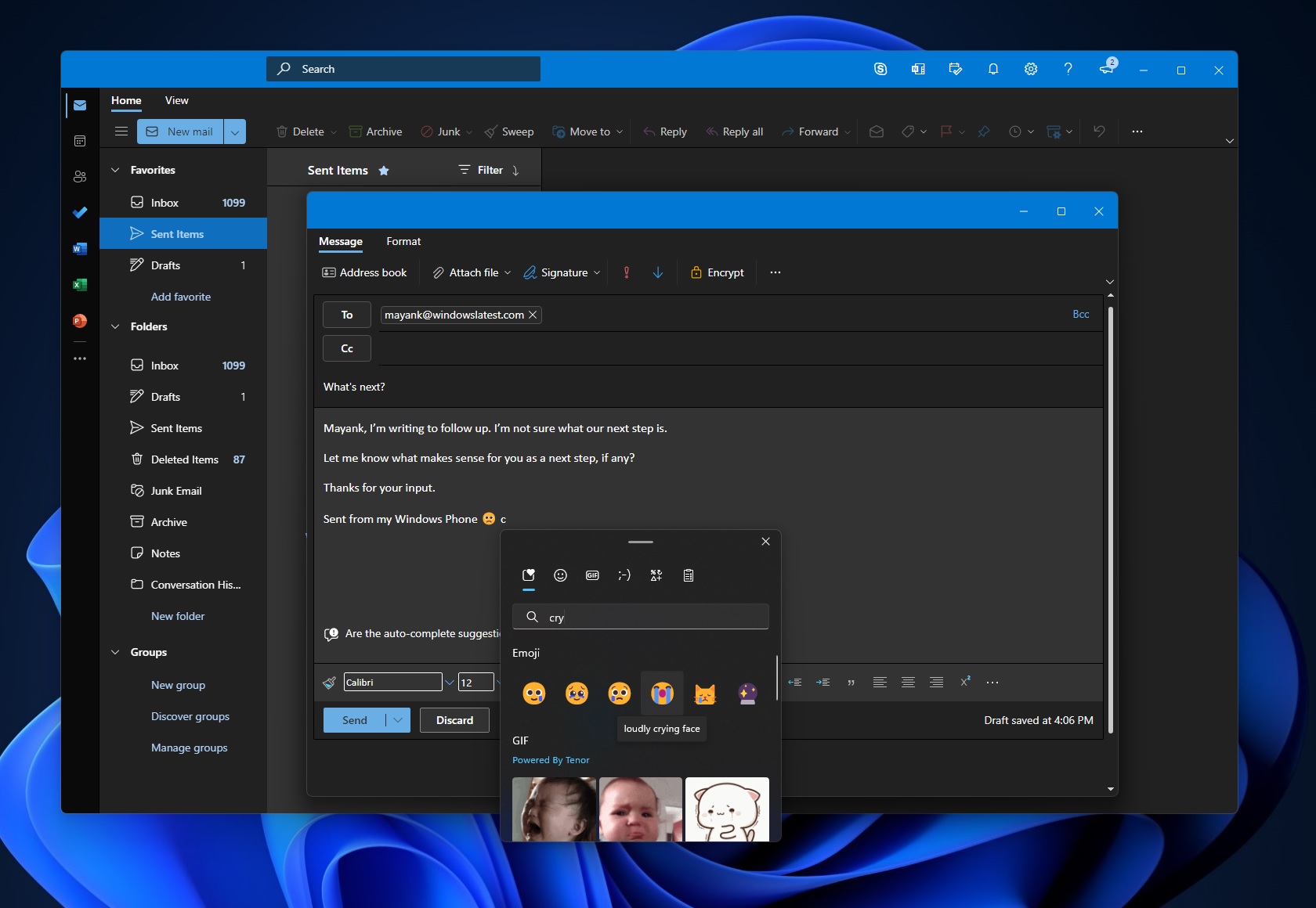 Outlook for Windows 11 web app